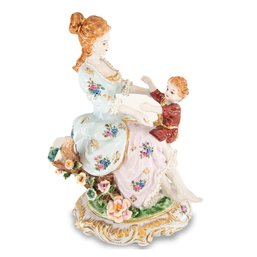 Mother And Child Net Lace Porcelain Figurine