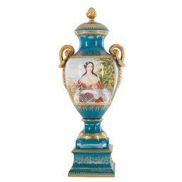 Gorgeous Hand-painted Porcelain And Bronze Vase