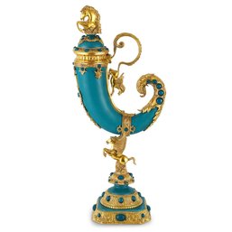 Bronze And Porcelain Pegasus Cornucopia