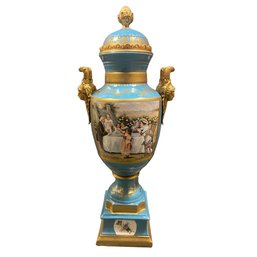 Gorgeous Hand Painted Porcelain And Bronze Vase