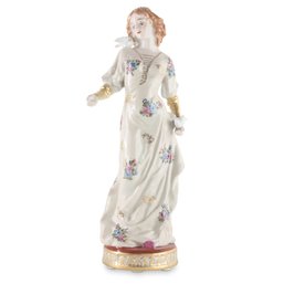 Woman Holding Doves Porcelain Figurine