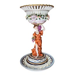 Rococo Style Porcelain Bowl Muse With Grapes