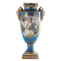 Rococo Style Vase With Hand-painted Motif