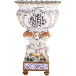 Cherubic Elegance: Rococo-Style Porcelain Bowl