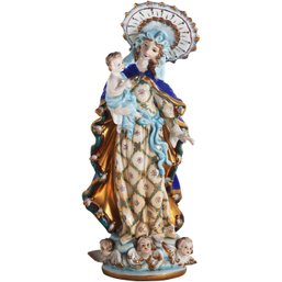 Divine Serenity Porcelain Figurine - Mother Mary And Child