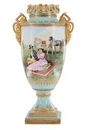 Society In Art: Exquisite Porcelain Vase With Hand-Painted Scene