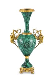 Bronze And Porcelain Vase In Classic Green