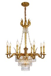 Regal Splendor: French Empire Style Crystal Chandelier