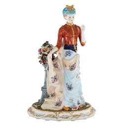 Rococo Porcelain Figurine Society Lady