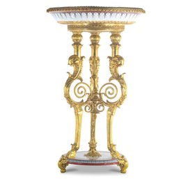 Floral Extravaganza: 19th Century-Style Pedestal With Baroque Motif