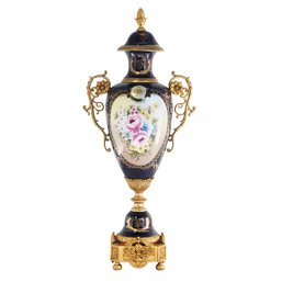 Elegant Essence: Bronze Handle Rococo Porcelain Vase
