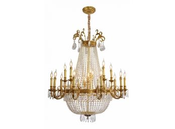 French Empire Style Chandelier With Candle Design And Crystal