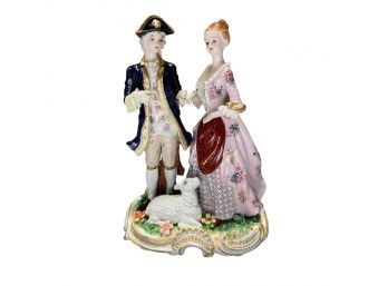 Capturing Courtship: Timeless Rococo Style Porcelain Figurine