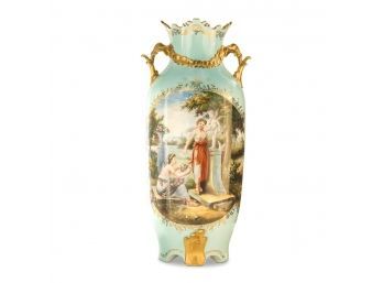 Rococo Style Vase With Hand-painted Motif