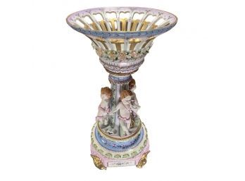 Rococo Style Porcelain Bowl With Cherubs