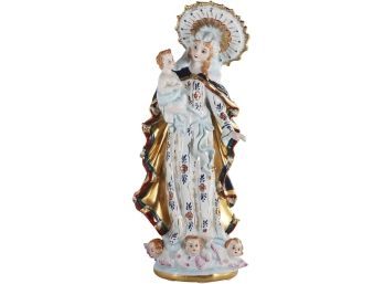 Divine Serenity Porcelain Figurine - Mother Mary And Child