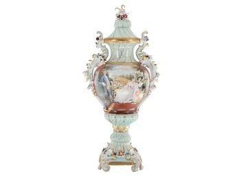 Hand-painted Rococo Porcelain Flower Handle Urn: A Symphony Of Elegance And Artistry