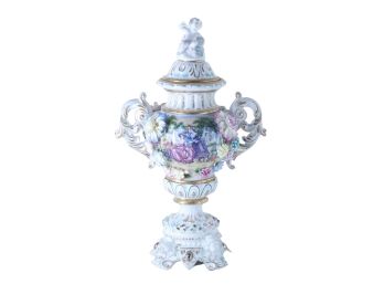 Rococo Three Dimensional Porcelain Flower Urn