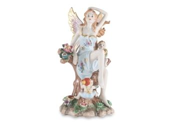 Angel With Cherubs Porcelain Figurine