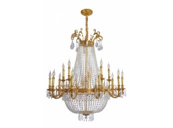 French Empire Style Chandelier With Candle Design And Crystal