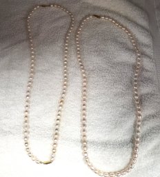 Costume Jewelry - 2 Strands Of Faux Pearls