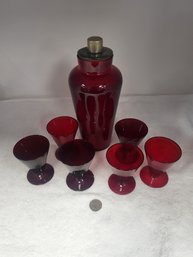 Vintage 30'S DECO ERA RUBY RED COCKTAIL