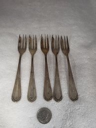 Vintage Silver Desert/cake Forks (five)