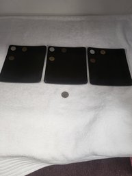 Couroc Black Satin Trays Set Of 3 Hand Inlaid Foreign Coins