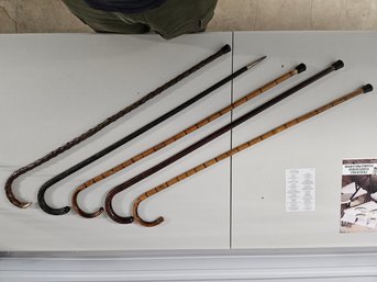 Lot Of 5 Antique Walking Sticks