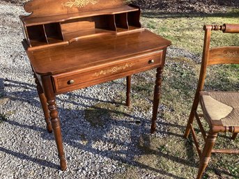 Wood Desk & Chair