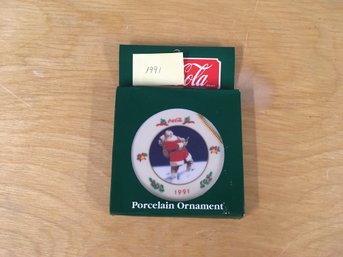 Coca-Cola Porcelain Ornament 1991