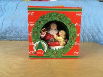 Coca-Cola Trim A Tree Collection- Santa And Little Girl 1986