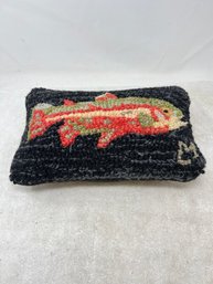 Steelhead Trout Hand Hooked Pillow