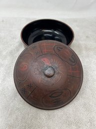 Japanese Hand Painted Lacquer Rice Bowl