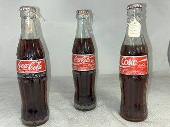 Antique Coca Cola Bottles (full) From Greece