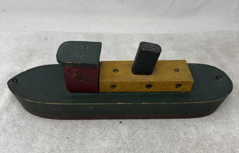 Old Handmade Wooden Toy Boat