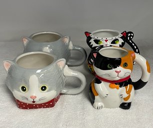 Lot Of 4 Cat Mugs