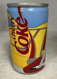 Vintage 1989 Coca Cola German Pop Art Cherry Coke Can - Yellow Car