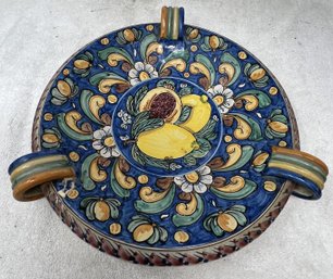 Yellow And Blue Clay Pottery Bowl