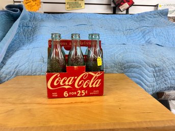 Vintage 6 Pack 1938-1951 Hartford CT Coca-Cola Empty Glass Bottles