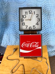 Vintage Coca-Cola Clock And Light