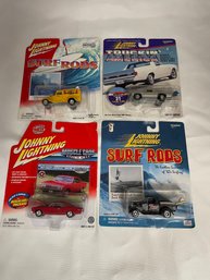 Johnny Lightning 4 Car Lot - Surf Rods, Muscle Cars, Truckin' America