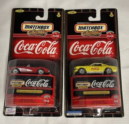 Matchbox Collectables Coca Cola Brand -1957 Corvette & 1968 Mustang Cobra Jet