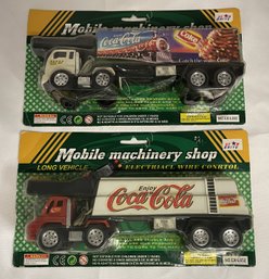 Coca-Cola Mobile Machinery Shop Long Vehicle Lot - Both Truck Have Electrical Wire Control