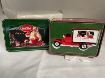 Coca-Cola 1930 Chevy Delivery Truck In Christmas Tin