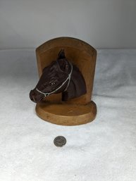 Vintage 1940's Syroco Wood Brown Horse Head Bookend