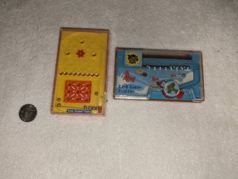 Vintage 1978 Tomy Bi-Plane Battle And 'tic Tac Score' Pocket Game Hand Pinball Plastic Metal