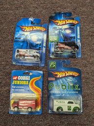 Lot Of Diecast Vans And Delivery Trucks - Hotwheels And A Corgi Juniors