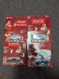 Lot Of 4 Coca Cola Christmas Cars (3)