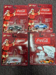 Lot Of 4 Christmas Coca Cola Cars (2)